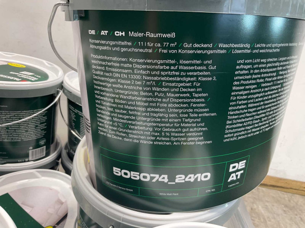 10x Matte muur- en plafondverf - 11 liter - wit – foto 8 – kavel bij XL Auctions