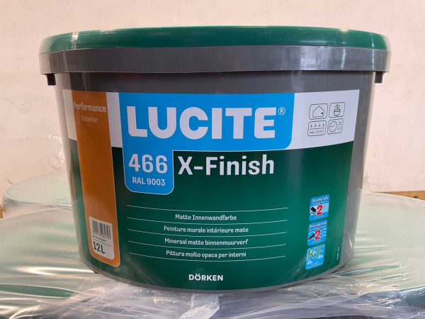 8x Matte muur- en plafondverf - 12 liter - wit RAL 9003