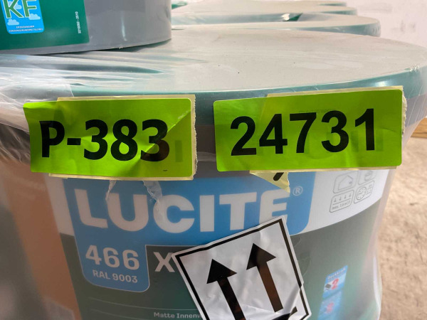 8x Matte muur- en plafondverf - 12 liter - wit RAL 9003 – foto 2 – kavel bij XL Auctions