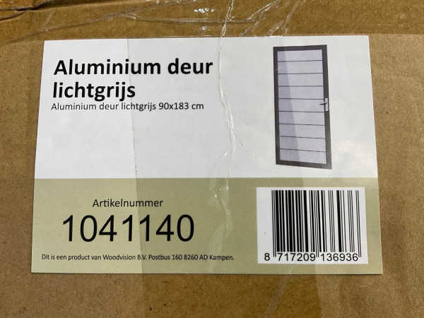 Aluminium tuindeur - lichtgrijs - 183x93 cm – foto 3 – kavel bij XL Auctions