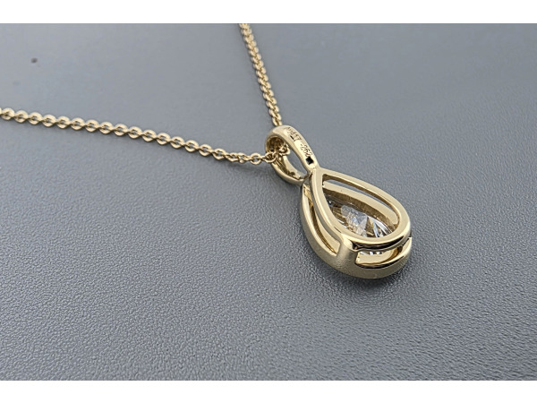 Elegante gouden druppelhanger met diamant – foto 5 – kavel bij XL Auctions
