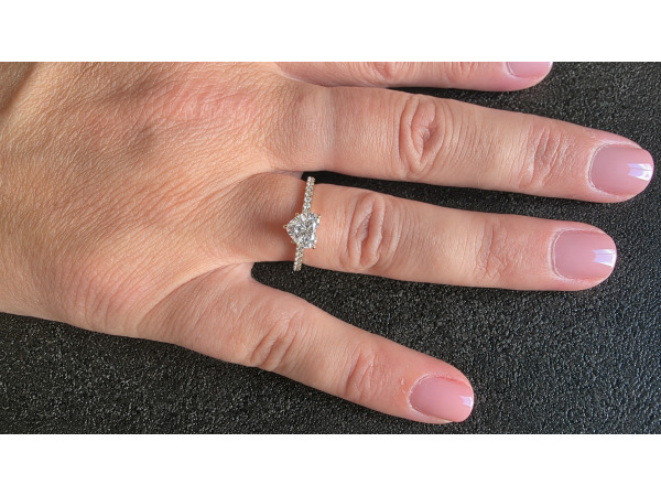 Gouden ring met 1 crt Heart diamant ( IGI ) – foto 6 – kavel bij XL Auctions
