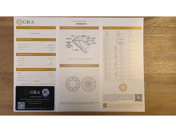 Moissanite briljant 10.00 crt ( GRA gecertificeerd ) – foto 7 – kavel bij XL Auctions