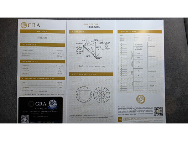 Moissanite briljant 5.00 crt ( GRA gecertificeerd ) – foto 11 – kavel bij XL Auctions