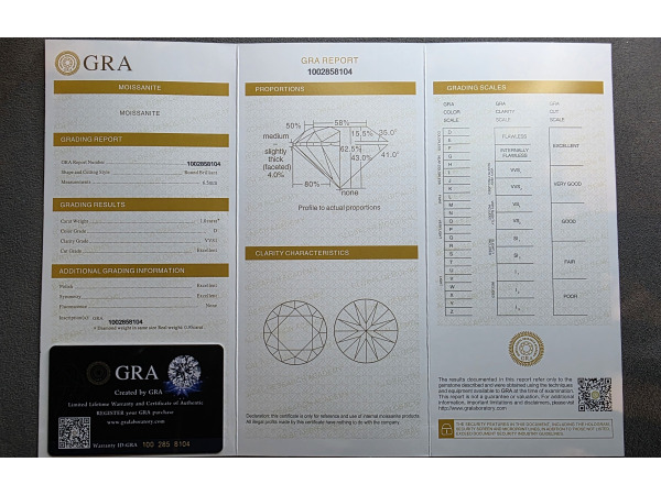 Moissanite briljant 1.00 crt ( GRA gecertificeerd ) – foto 10 – kavel bij XL Auctions