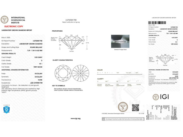 Diamant briljant 1.50 crt ( IGI gecertificeerd ) – foto 9 – kavel bij XL Auctions