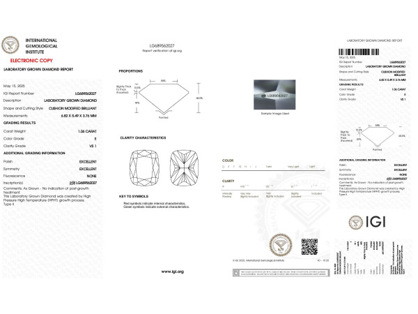 Diamant cushion 1.00 crt ( IGI gecertificeerd ) – foto 5 – kavel bij XL Auctions