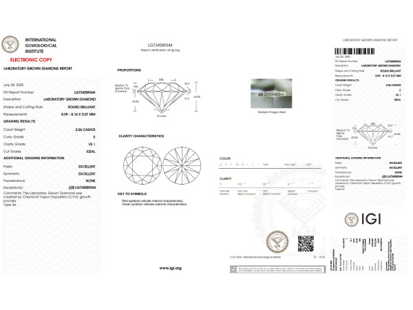 Diamant briljant 2.00 crt ( IGI gecertificeerd ) – foto 11 – kavel bij XL Auctions