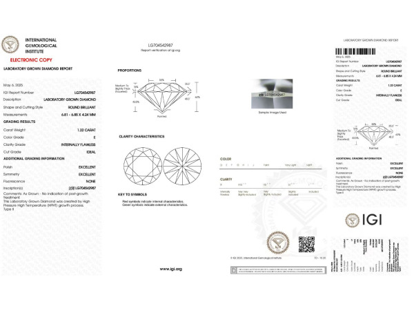 Diamant briljant 1.20 crt ( IGI gecertificeerd ) – foto 9 – kavel bij XL Auctions