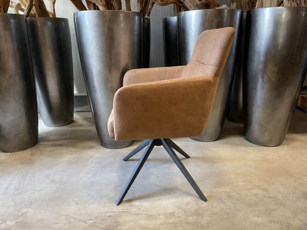 Eetkamerstoel Turner (set van 4) Microvezel stof - Cognac – foto 3 – kavel bij XL Auctions