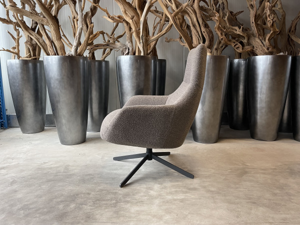 Fauteuil Cone (set van 2) -Draaibaar – Boucle - brown – foto 2 – kavel bij XL Auctions