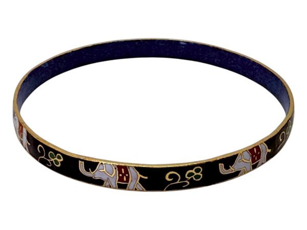 Chique Cloisonné Bangle met Olifanten – kavel bij XL Auctions