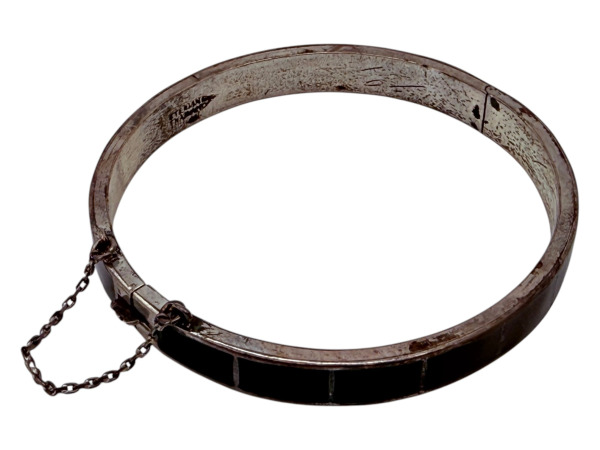 Luxe Zilveren Bangle met Zwarte Onyx – foto 4 – kavel bij XL Auctions