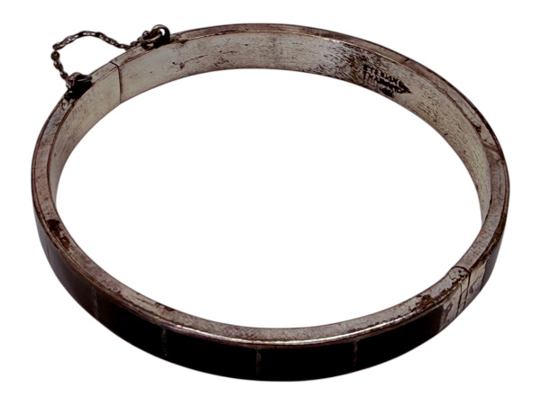 Luxe Zilveren Bangle met Zwarte Onyx – foto 5 – kavel bij XL Auctions