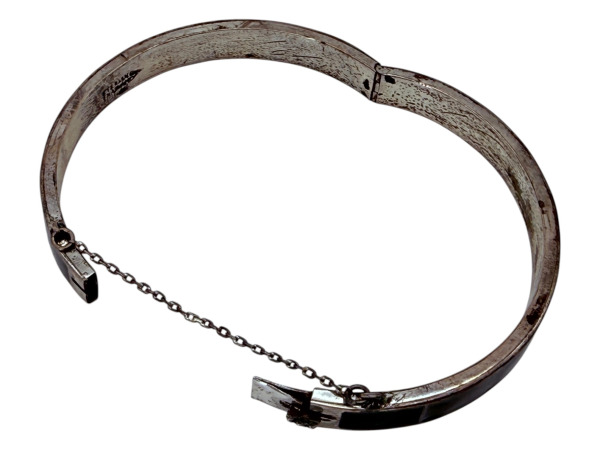 Luxe Zilveren Bangle met Zwarte Onyx – foto 7 – kavel bij XL Auctions