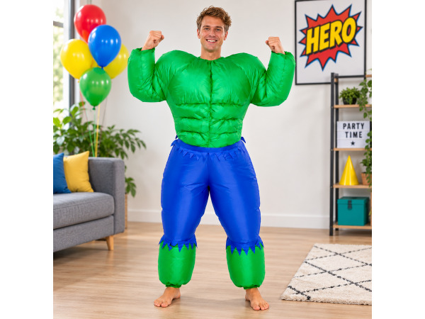 Opblaas Kostuum Hulk Groen Onesize – foto 2 – kavel bij XL Auctions