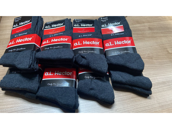 24x Grijs Heren sokken maat 39-42 A.L. Hector – foto 2 – kavel bij XL Auctions