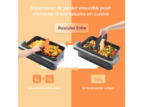 COSORI Airfryer 8-in-1 Dual Blaze TwinFry XXL 10L – foto 2 – kavel bij XL Auctions