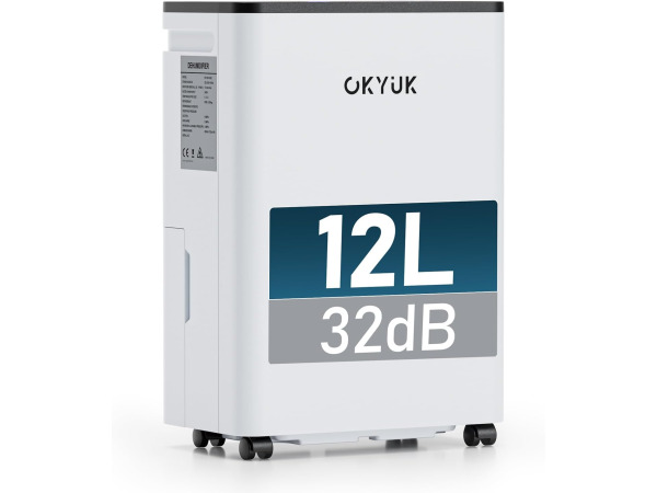 OKYUK Elektrische luchtontvochtiger - 12L - 60 m²
