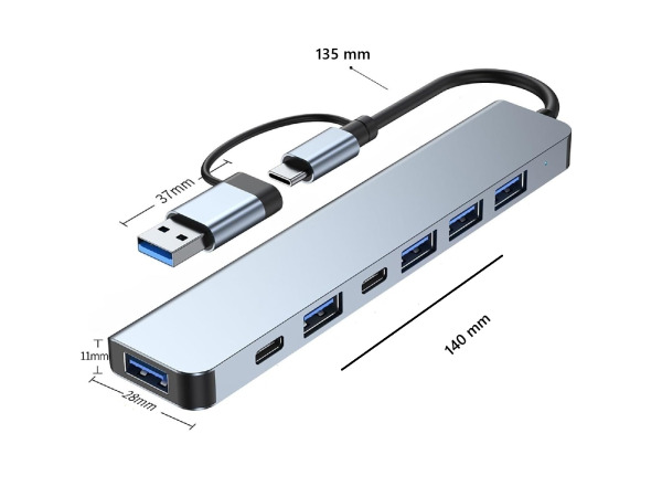 7 in 1 hub - USB-A en USB-C – foto 5 – kavel bij XL Auctions