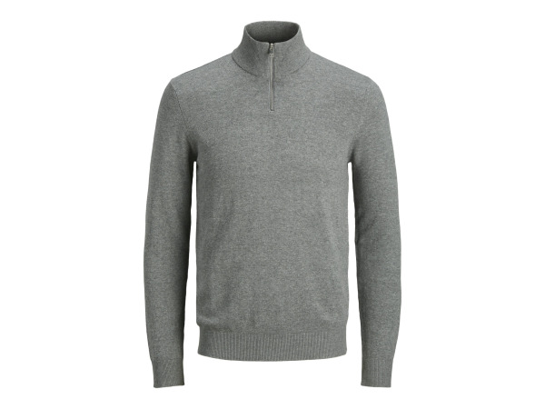 Jack & Jones Emil Knit Half Zip Light Grey Melange - XL – kavel bij XL Auctions