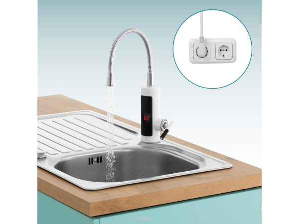 Elektrische warm- en koudwaterkraan Easymaxx C-uitloop WIT – foto 2 – kavel bij XL Auctions