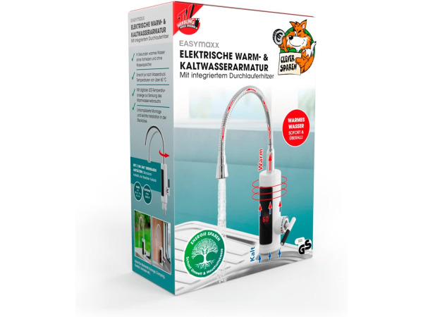 Elektrische warm- en koudwaterkraan Easymaxx C-uitloop WIT – foto 4 – kavel bij XL Auctions