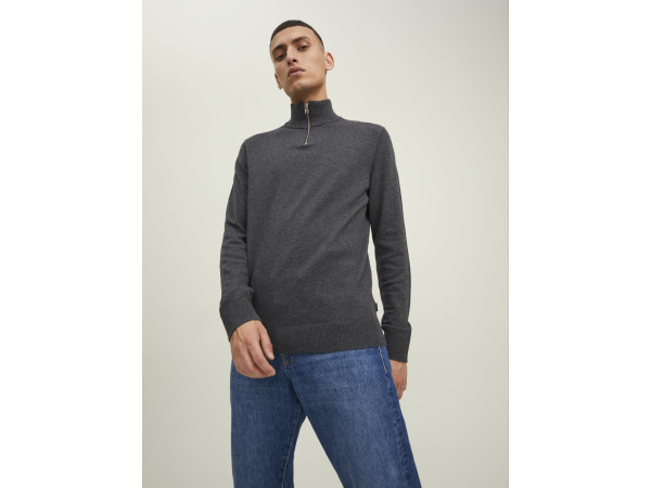 Jack & Jones Emil Knit Half Zip Dark Grey Melange - L – foto 2 – kavel bij XL Auctions
