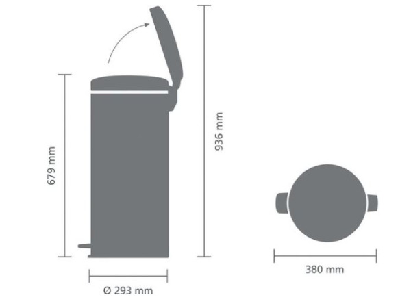 Brabantia NewIcon Prullenbak - 30 liter - Matt Black – foto 2 – kavel bij XL Auctions