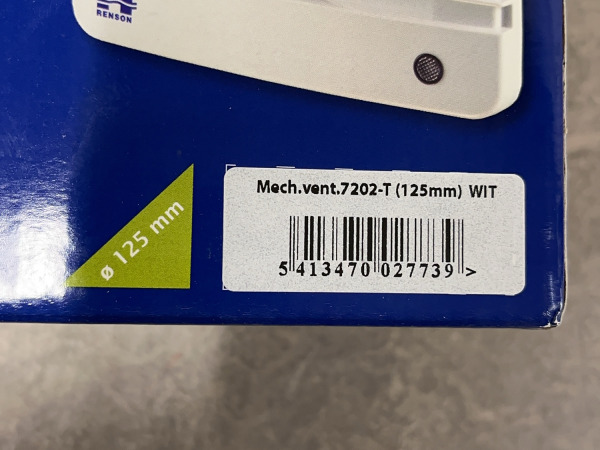 Renson muur of plafond ventilator 125mm wit – foto 5 – kavel bij XL Auctions