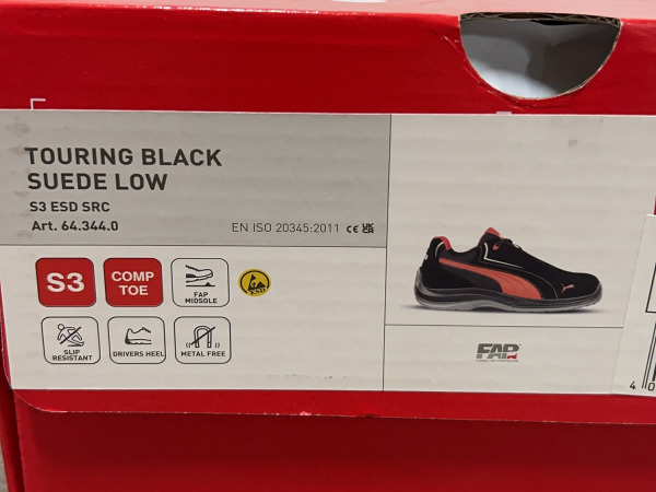 Puma veiligheidsschoen maat 42 S3 Touring zwart/rood – foto 8 – kavel bij XL Auctions