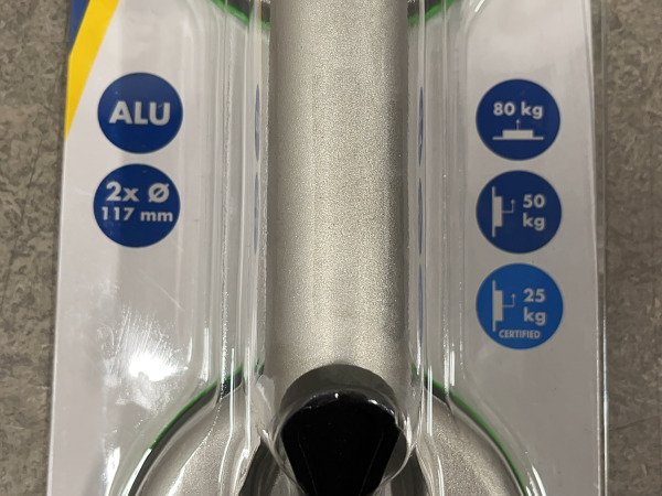 2x Solid glasdrager / zuigheffer met 2 naps – foto 3 – kavel bij XL Auctions
