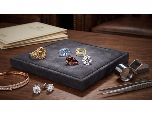 Gouden sieraden met diamant, diamant en moissanite veiling ( IGI gecertificeerd )