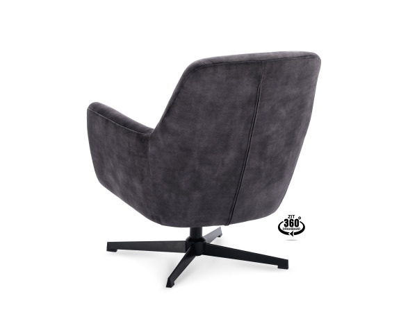 Fauteuils Emma - Draaibaar - Velours - Anthracite – foto 5 – kavel bij XL Auctions