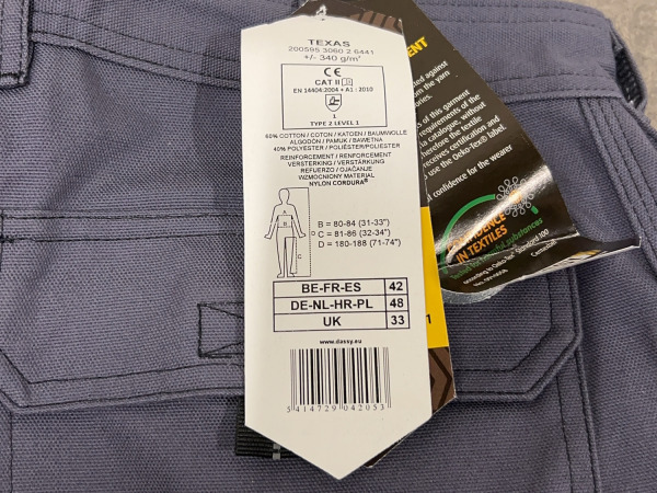 2x Dassy werkbroek maat 48 Texas grijs – foto 8 – kavel bij XL Auctions