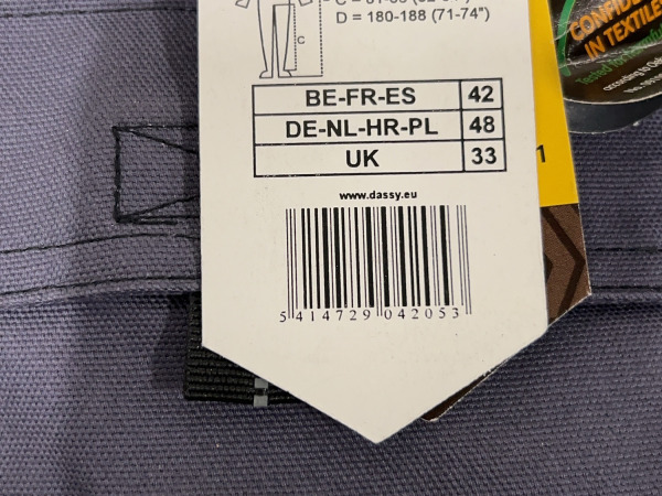 2x Dassy werkbroek maat 48 Texas grijs – foto 9 – kavel bij XL Auctions