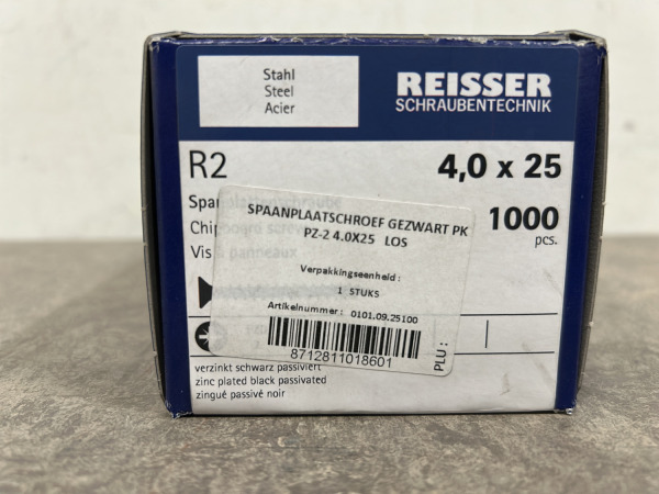 5x Reisser spaanplaatschroef ø4x25mm PZ2 1000-pack – foto 5 – kavel bij XL Auctions