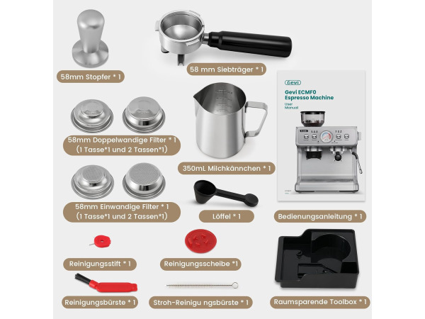 Gevi koffiezetapparaat espressomachine (mist bonenreservoir) – foto 9 – kavel bij XL Auctions