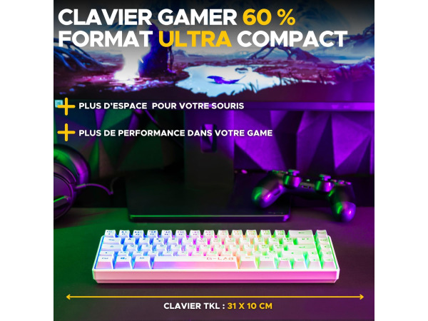 Het G-Lab Keyz Hydrogen WL gamingtoetsenbord (AZERTY) – foto 2 – kavel bij XL Auctions