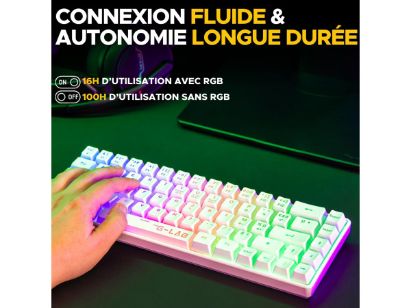Het G-Lab Keyz Hydrogen WL gamingtoetsenbord (AZERTY) – foto 3 – kavel bij XL Auctions