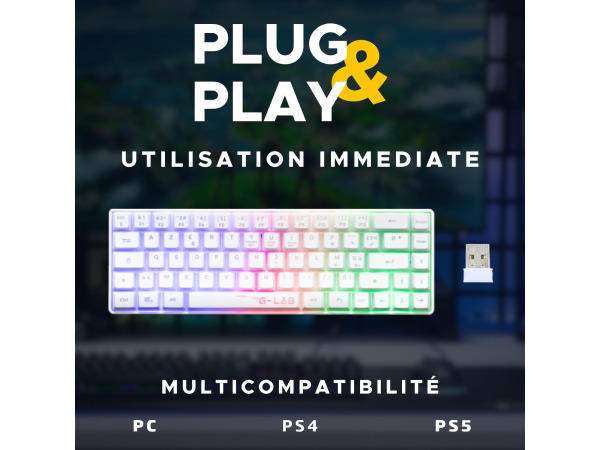 Het G-Lab Keyz Hydrogen WL gamingtoetsenbord (AZERTY) – foto 4 – kavel bij XL Auctions