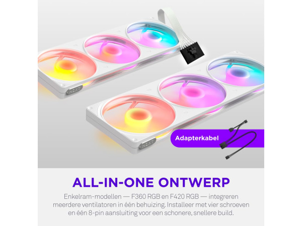ZXT F360 RGB Reverse - 360mm Enkelram Reverse Fan - Wit – foto 4 – kavel bij XL Auctions