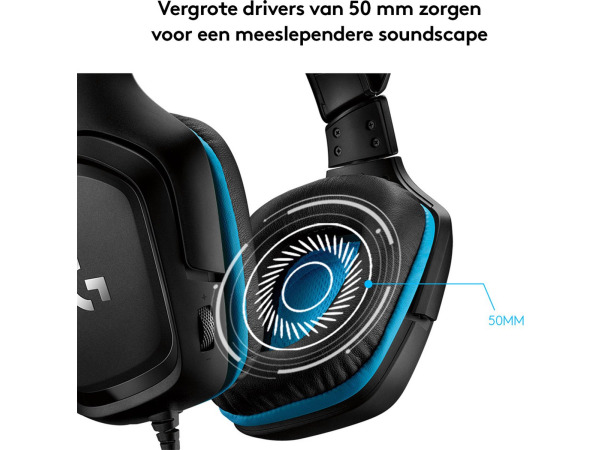 Logitech G432 - Gaming Headset - Geschikt voor PC - Blauw – foto 5 – kavel bij XL Auctions
