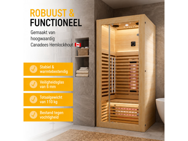 Infraroodcabine Trondheim 90 naturel – foto 3 – kavel bij XL Auctions