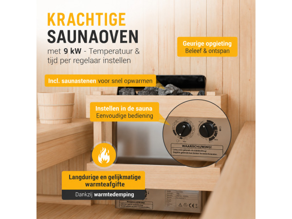 Cube buitensauna Fjora XL voor 6 personen - 9 kW – foto 6 – kavel bij XL Auctions