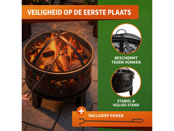 Ronde vuurschaal Ø 66 cm - antieklook – foto 3 – kavel bij XL Auctions