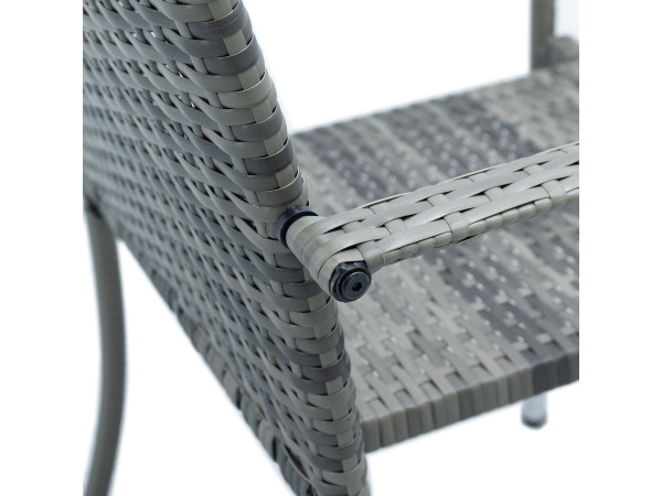 Polyrotan Tuinstoelen Yoro - 4-delig - Grijs - Stapelbaar – foto 8 – kavel bij XL Auctions