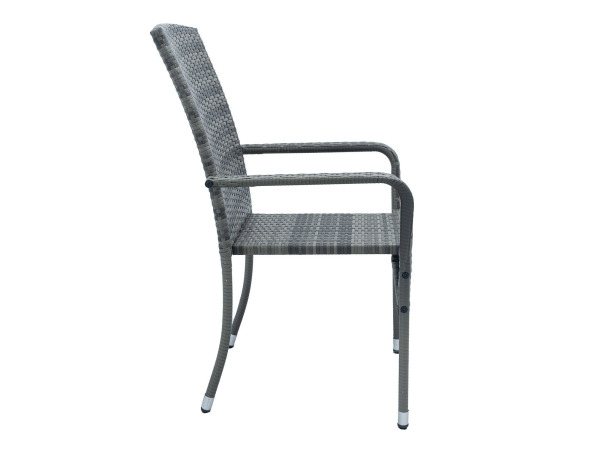 Polyrotan Tuinstoelen Yoro - 4-delig - Grijs - Stapelbaar – foto 4 – kavel bij XL Auctions