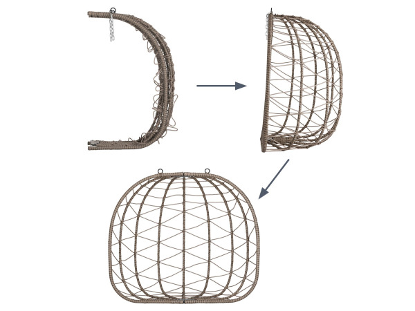 Juskys Polyrotan Dubbele Hangstoel Aria - Beige – foto 14 – kavel bij XL Auctions