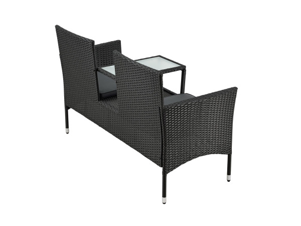 Tuinbank Monaco - Polyrotan zwart/grijs – foto 7 – kavel bij XL Auctions
